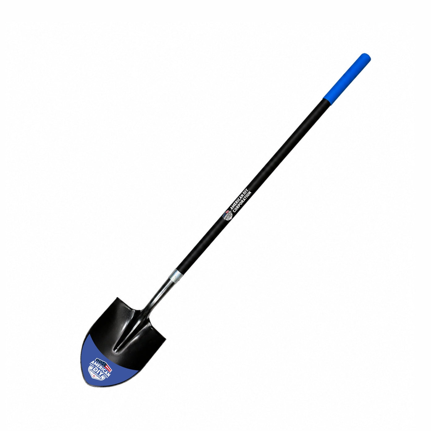 Round Point Shovel, 48" Yellow Fiberglass Handle