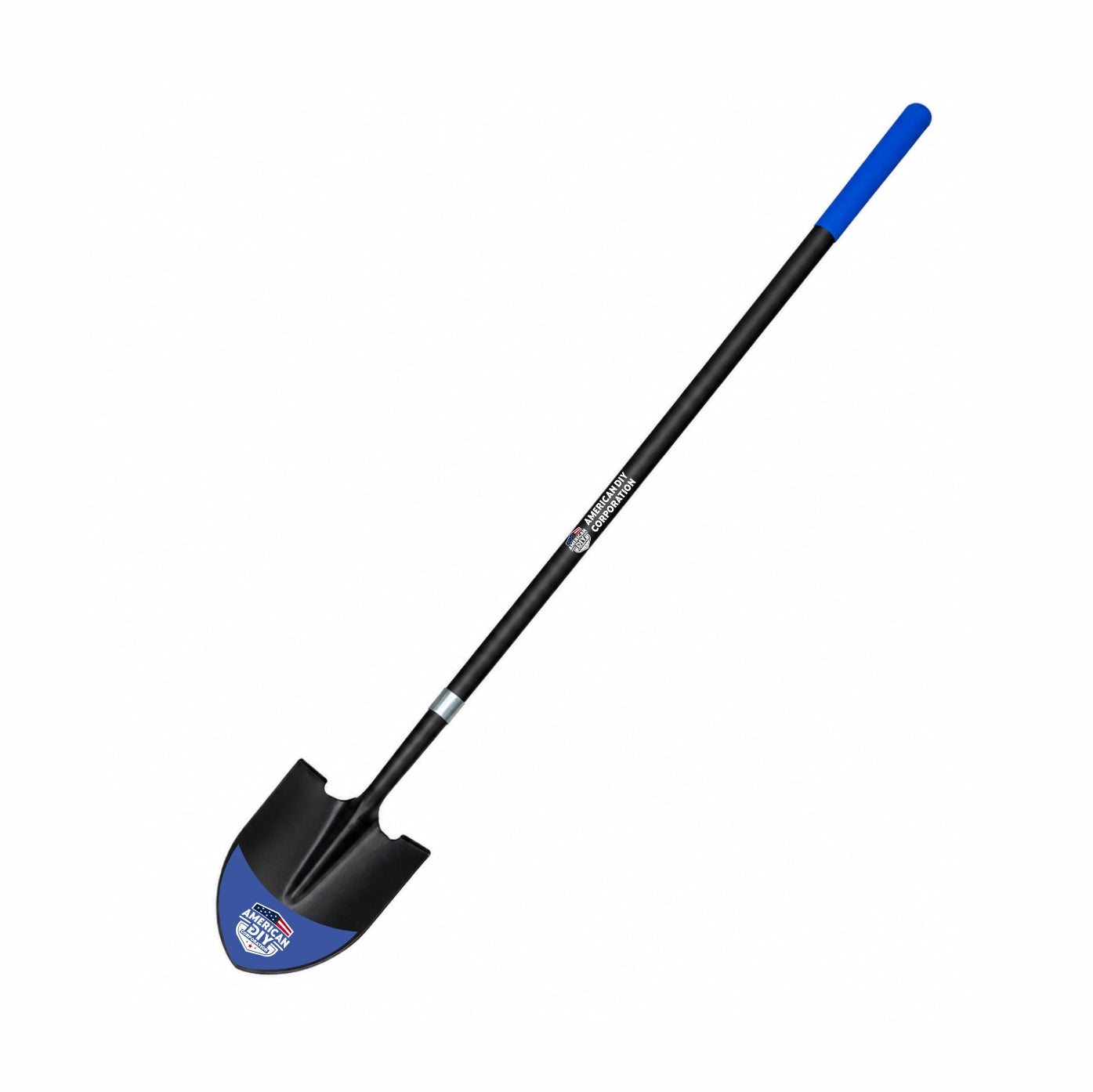 Round Point Shovel, 48" Yellow Fiberglass Handle