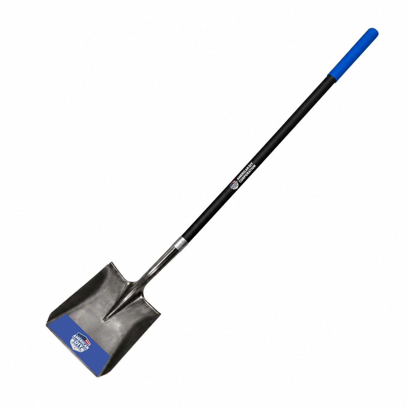 Square Point Shovel, 48" Yellow Fiberglass Handle